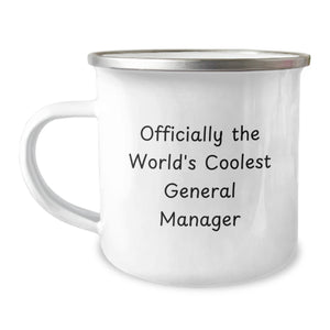 Gifts from Friends and Family for the Officially World's Coolest General Manager - Christmas Unique Mugs for General Manager - Funny Camping Mug - Image 1