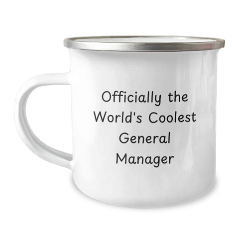 Image of Gifts from Friends and Family for the Officially World's Coolest General Manager - Christmas Unique Mugs for General Manager - Funny Camping Mug - Image 1