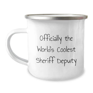 Funny Sheriff Deputy Gifts for Men, Officially The World's Coolest Sheriff Deputy Camping Mug, Birthday Unique Gifts from Friends - Image 1