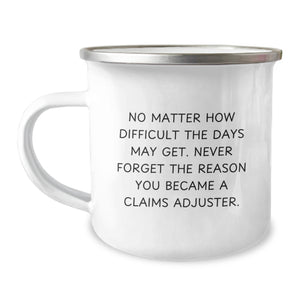 Funny Claims Adjuster Camping Mug Gifts from Family and Friends for Christmas Unique - Image 1