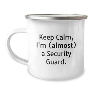 Funny Security Guard Gifts for Men - Keep Calm I'm (almost) A Security Guard., Unique Graduation Unique Gifts for Security Guard Friends - Image 1