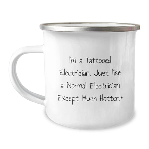 Image of Funny Electrician Gifts from Friends for Electrician Lover, Hot Electrician Mug for Graduation Unique Gifts, Camping Mug - Image 1