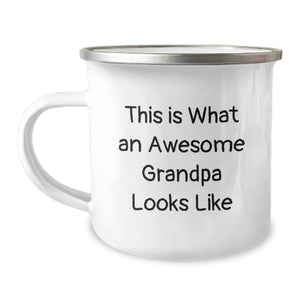 Funny Grandpa Gifts, Birthday Unique Camping Mug, 'This Is What An Awesome Grandpa Looks Like' - Gifts for Grandpa from Family - Image 1