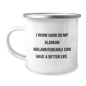 Funny Alaskan Malamute Dog Lover Gifts from Men to Women for Valentine's Unique Camping Mug - Image 1