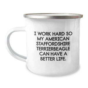 Funny American Staffordshire Terrier Dog Gifts for Valentine's Camping Mug from Men to Family Members - Image 1