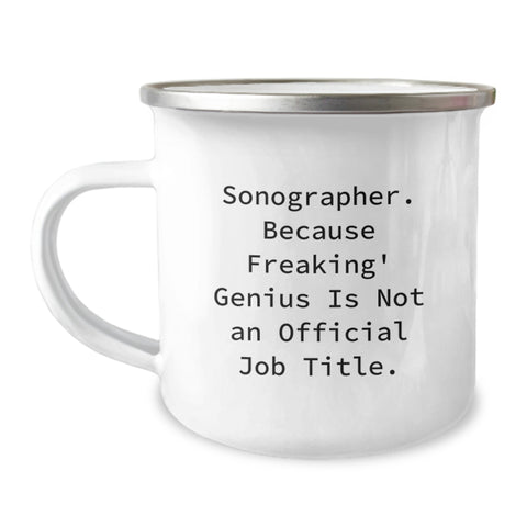 Image of Sonographer Gifts from Family - Funny Quote Camping Mug for Graduation Unique Gifts, 12 oz Stainless Steel with Enamel Finish - Image 1