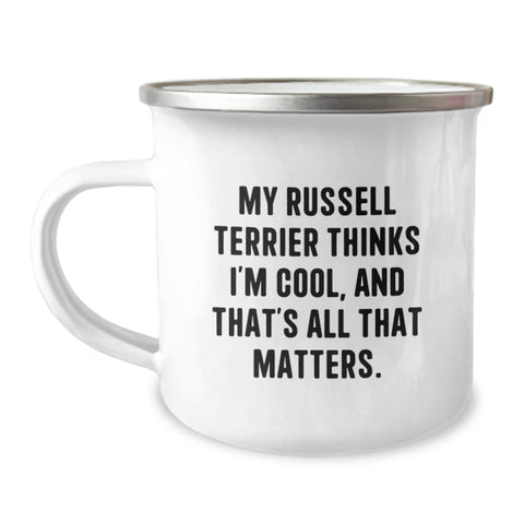 Image of Funny Russell Terrier Dog Gifts for Men - Russell Terrier Dog Lover Camping Mug, Funny Dog Quotes, Valentine's Unique Gifts from Friends - Image 1