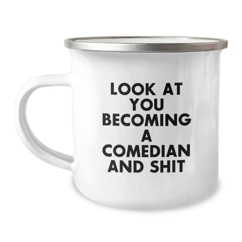 Image of Funny Comedian Gifts for Men Friends Family, Unique Camping Mug with Comedian Quote, Christmas Unique Gifts from Men to Comedian - Image 1