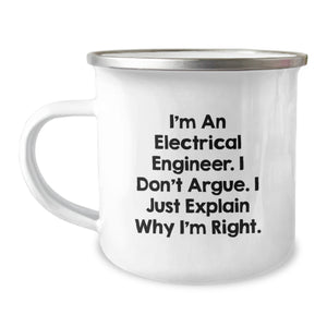Gifts for Electrical Engineers, Funny Electrical Engineer Mugs, 'I'm an Electrical Engineer, I don't argue, I just explain why I'm right' Christmas Unique Gifts for Men - Image 1