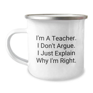 Funny Teacher Gifts from Men, Unique Camping Mug for Teacher, Christmas Unique Gifts - Image 1
