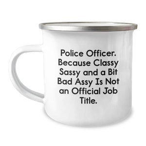 Police Officer Christmas Camping Mug, Funny Quote, Gifts for Police Officers from Friends and Family, Unique Present - Image 1