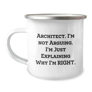 Architect Gifts for Him Funny Camping Mug - Explaining Why I'm Right, Gifts from Friends to Family - Image 1