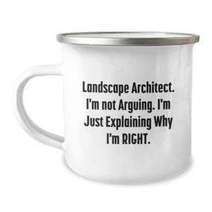 Landscape Architect Gifts, Funny Quote Mugs for Graduation, Camping Mug with Enamel Finish for Men or Women, Gifts from Friends, Gifts for Landscape Architects - I'm Not Arguing, I'm Just Explaining - Image 1