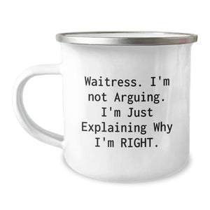 Funny Waitress Gifts from Friends, Camping Mug for Waitress, Christmas Unique Present - Image 1