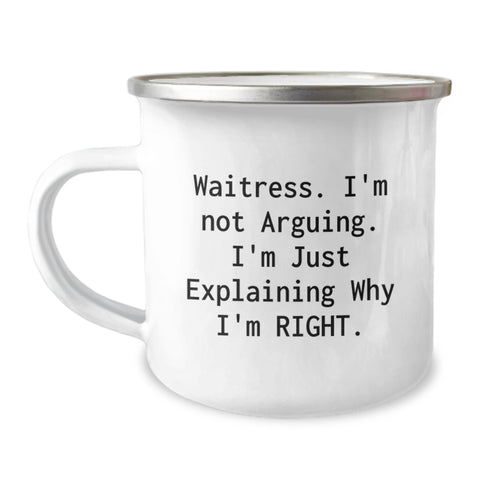 Image of Funny Waitress Gifts from Friends, Camping Mug for Waitress, Christmas Unique Present - Image 1
