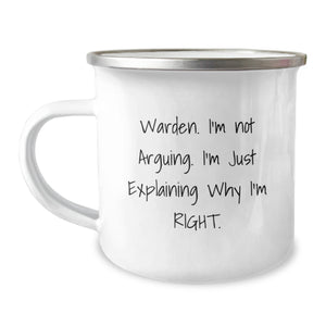Funny Camping Mug Gifts from Men for Warden - I'm Right - Christmas Unique Warden Gifts for Friends and Family - Image 1
