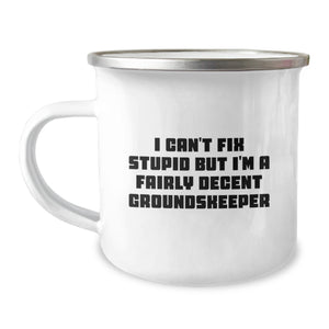Funny groundskeeper Gifts from Friends and Family for groundskeeper Men - Christmas Unique groundskeeper groundskeeper Camping Mug Quote I'm A Decent groundskeeper - Image 1
