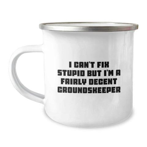 Image of Funny groundskeeper Gifts from Friends and Family for groundskeeper Men - Christmas Unique groundskeeper groundskeeper Camping Mug Quote I'm A Decent groundskeeper - Image 1