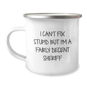Unique Sheriff Camping Mugs with Funny Quote for Men, Sheriff Gifts from Friends, Valentine's Unique Gifts for Him - Image 1