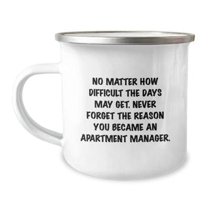 Gifts for Apartment Managers - Funny Camping Mugs, Christmas Unique Gifts from Friends to Men Women Coworkers - Never Forget the Reason - Image 1