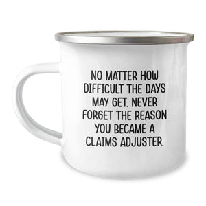 Funny Claims Adjuster Gifts from Friends for Men - Christmas Unique Mugs with Inspirational Quote Never Forget The Reason You Became A Claims Adjuster. - Image 1