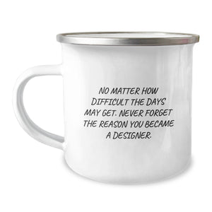 Designer Camping Mug Gifts from Friends to Family - Inspirational Quote for a Difficult Day, Funny Camping Mug for Men and Women, Unique Christmas Unique Gifts - Image 1