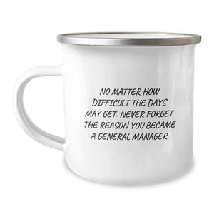General Manager Gifts for Men, Funny Inspirational Camping Mug, Christmas Unique Gifts from Friends, Family, Coworkers - Image 1