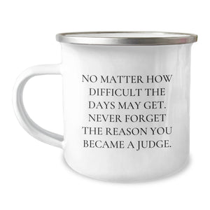 Judge Gifts for Men - Funny Camping Mug for Christmas Unique Gifts from Friends - Never Forget The Reason You Became A Judge - Image 1