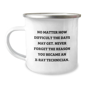 Funny X-Ray Technician Gifts from Friends, X-Ray Technician Camping Mug for Men, Never Forget Your Reason - Image 1
