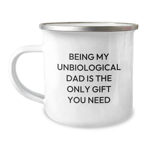 Funny Gifts for Unbiological Dad from Men, Unique Christmas Unique Gifts, Funny Unbiological Dad Camping Mug - Image 1