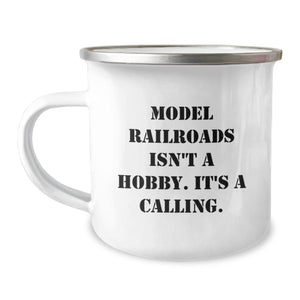 Funny Model Railroads Gifts from Dad to Son Camping Mug This Christmas Unique Unique Gifts for Model Train Enthusiasts - Image 1