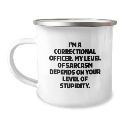 Image of Funny Correctional Officer Gifts from Men to Friends, Sarcasm Christmas Unique Gifts for Correctional Officers Camping Mug - Image 1