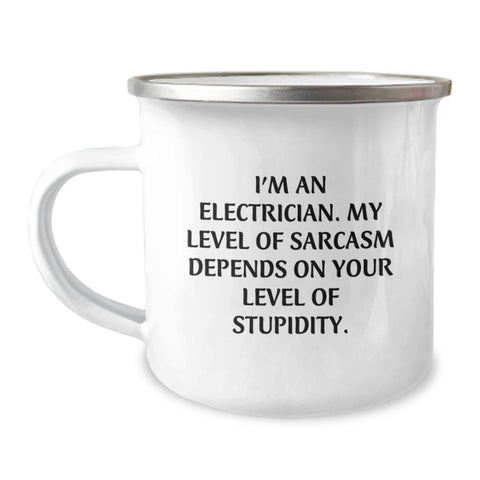 Image of Funny Electrician Gifts for Men - Electrician Christmas Unique Gifts from Friends and Family - Electrician Camping Mug, Sarcasm Humor Quote - Image 1