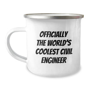 Funny Civil Engineer Gifts - Officially The World's Coolest - Camping Mug for Civil Engineer Mom on Mother's Day from Family - Image 1