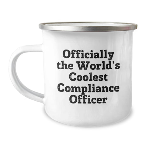 Image of Funny Compliance Officer Gifts, Officially The World's Coolest Compliance Officer Quote, Camping Mug for Compliance Officer Women, Perfect Mother's Day Unique Gifts from Women to Coworkers - Image 1