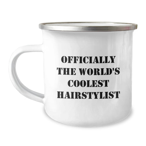 Image of Funny Gifts from Men for Hairstylist World's Coolest Camping Mug, Mother's Day Unique Gifts, Funny Hairdresser Mug - Image 1