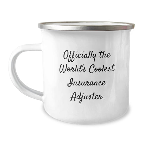 Image of Funny World's Coolest Insurance Adjuster Gifts for Him, Men's Insurance Adjuster Camping Mug, Christmas Unique Gifts from Friends or Family - Image 1