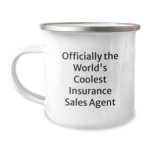 Funny Insurance Sales Agent Gifts for Friends - Officially The World's Coolest Insurance Sales Agent Stainless Steel Camping Mug, Perfect for Office Christmas Unique Gifts - Image 1