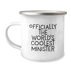 Funny Minister Gifts from Men - Officially The World's Coolest Minister, Camping Mug, Unique Christmas Unique Gifts for Minister, Men, Friends, Coworkers - Image 1