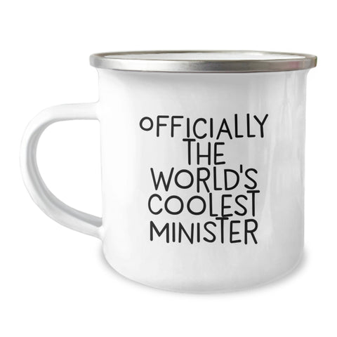 Image of Funny Minister Gifts from Men - Officially The World's Coolest Minister, Camping Mug, Unique Christmas Unique Gifts for Minister, Men, Friends, Coworkers - Image 1