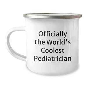 Funny Pediatrician Gifts from Family, Officially The World's Coolest Pediatrician Camping Mug, Perfect for Christmas Unique Gifts - Image 1