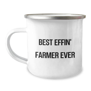 Funny Gifts for Farmer Men - Best Effin' Farmer Ever Camping Mug, Unique Christmas Unique Gifts for Friends, Family, Coworkers - Stainless Steel with Enamel Finish - Image 1