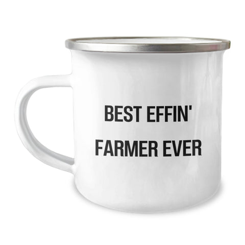 Image of Funny Gifts for Farmer Men - Best Effin' Farmer Ever Camping Mug, Unique Christmas Unique Gifts for Friends, Family, Coworkers - Stainless Steel with Enamel Finish - Image 1