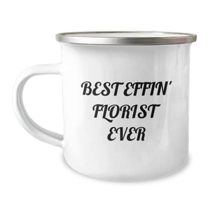 Funny Florist Gifts from Men to Florist Friends - Best Effin' Camping Mug for Christmas - Image 1