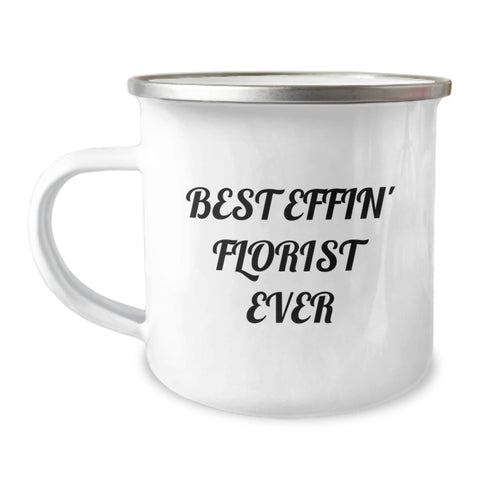 Image of Funny Florist Gifts from Men to Florist Friends - Best Effin' Camping Mug for Christmas - Image 1