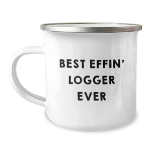 Logger Camping Mug Funny Birthday Unique Gifts from Friends for Logger - Image 1