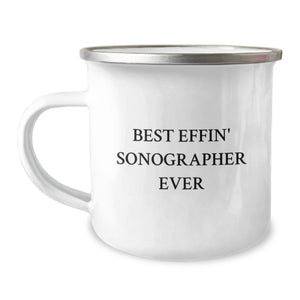 Funny Sonographer Gifts for Mom, Best Effin' Sonographer Ever, Unique Camping Mug for Her - Image 1