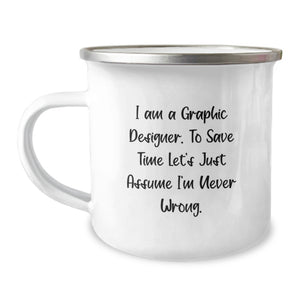 Funny Graphic Designer Camping Mug, Gifts from Friends for Graphic Designer, Valentine's Unique - Image 1
