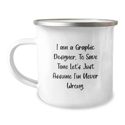 Image of Funny Graphic Designer Camping Mug, Gifts from Friends for Graphic Designer, Valentine's Unique - Image 1