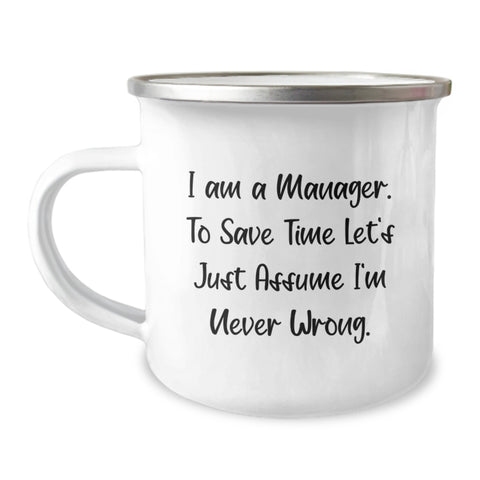 Image of Funny Manager Birthday Unique Gift Ideas - Gifts from Friends to Manager - Manager Camping Mug - I Am A Manager Mug - Image 1